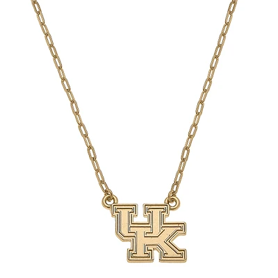 Women's CANVAS Style Kentucky Wildcats Gold Plated Pendant Necklace