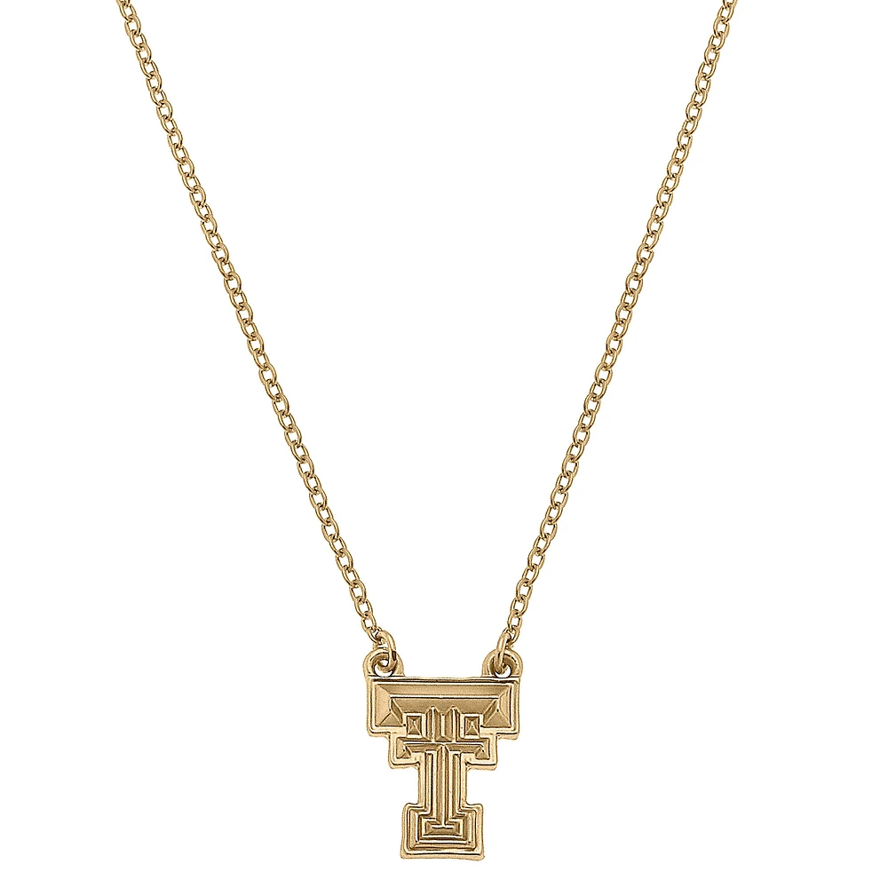 Women's CANVAS Style Texas Tech Red Raiders Gold Plated Pendant Necklace