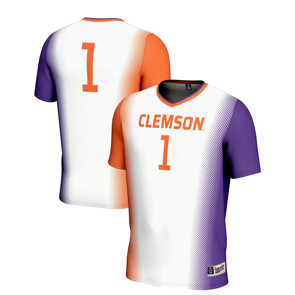 Youth GameDay Greats White #1 Clemson Tigers Lightweight Women's Soccer Jersey