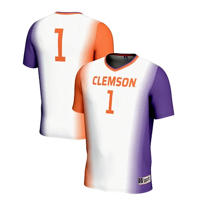 Youth GameDay Greats White #1 Clemson Tigers Lightweight Women's Soccer Jersey