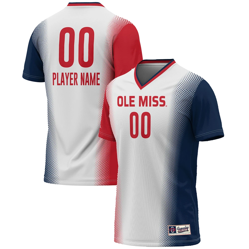 Youth GameDay Greats White Ole Miss Rebels NIL Pick-A-Player Lightweight Women's Soccer Jersey
