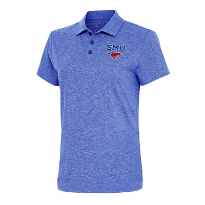Women's Antigua Heather Royal SMU Mustangs Motivated Polo