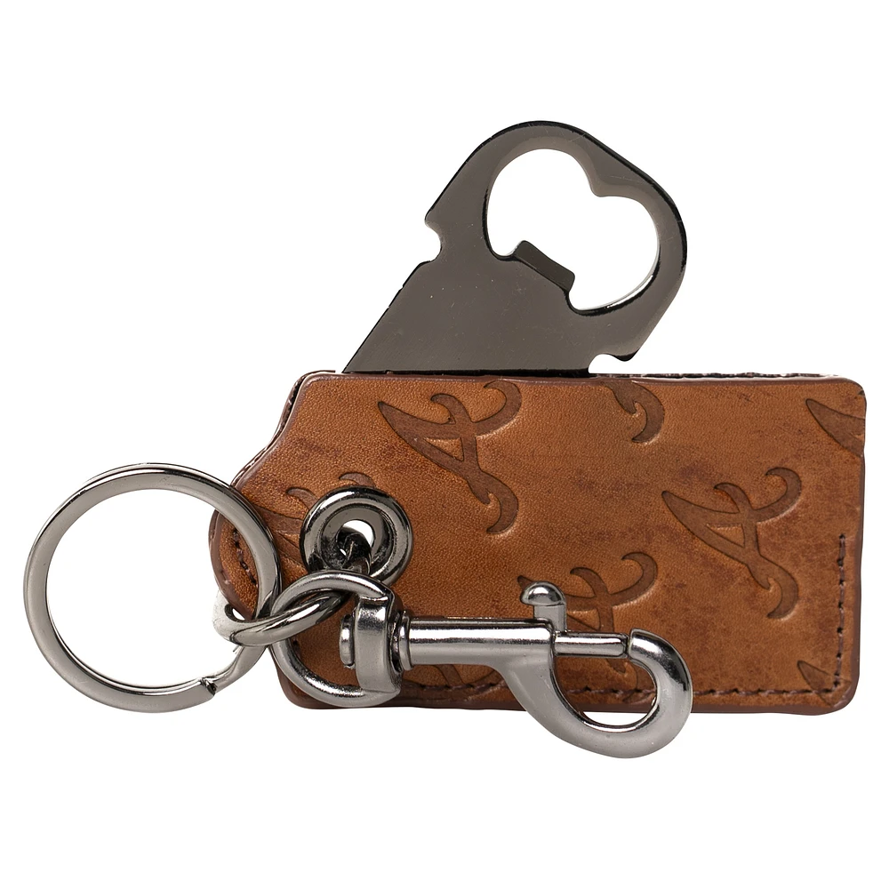 Lusso Brown Atlanta Braves Sagar Keychain Bottle Opener