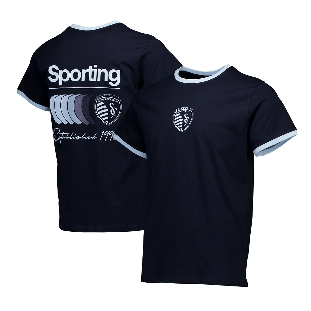 Men's Navy Sporting Kansas City Ringer T-Shirt