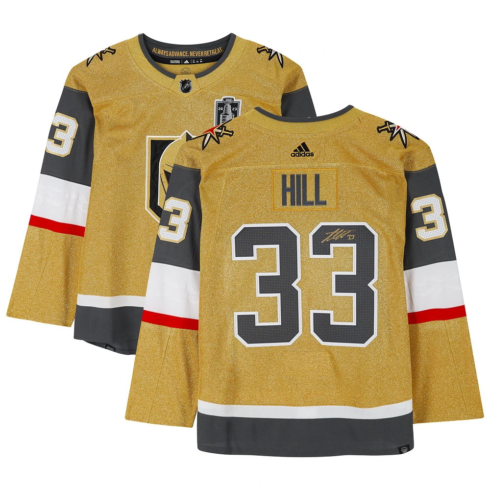Adin Hill Vegas Golden Knights Autographed Gold adidas Authentic Jersey with Stanley Cup Patch
