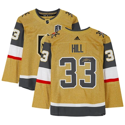 Adin Hill Vegas Golden Knights Autographed Gold adidas Authentic Jersey with Stanley Cup Patch