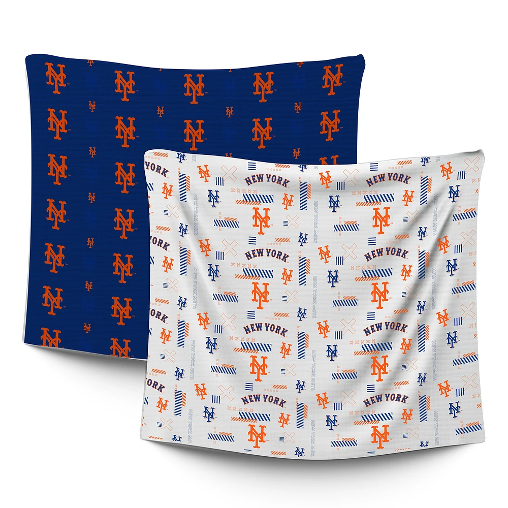 Infant Pegasus New York Mets 47" x 47" Home & Away Two-Piece Muslin Blanket Set