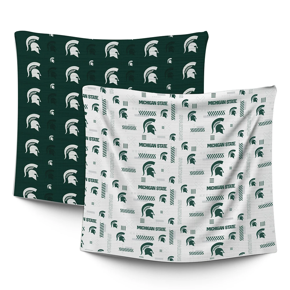 Infant Pegasus Michigan State Spartans 47" x 47" Home & Away Two-Piece Muslin Blanket Set