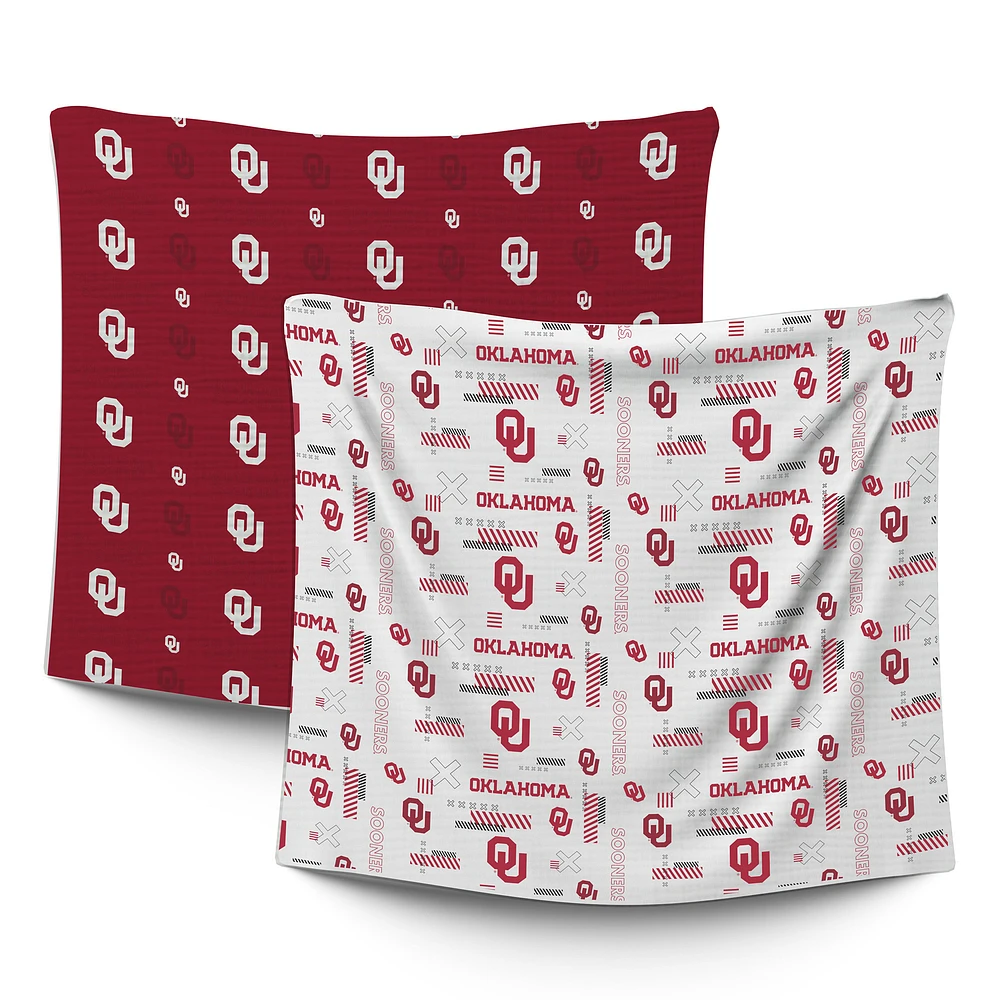 Infant Pegasus Oklahoma Sooners 47" x 47" Home & Away Two-Piece Muslin Blanket Set