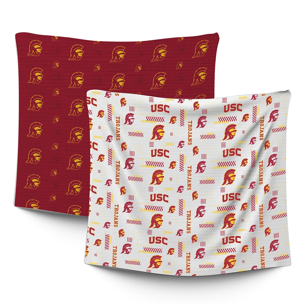 Infant Pegasus USC Trojans 47" x 47" Home & Away Two-Piece Muslin Blanket Set