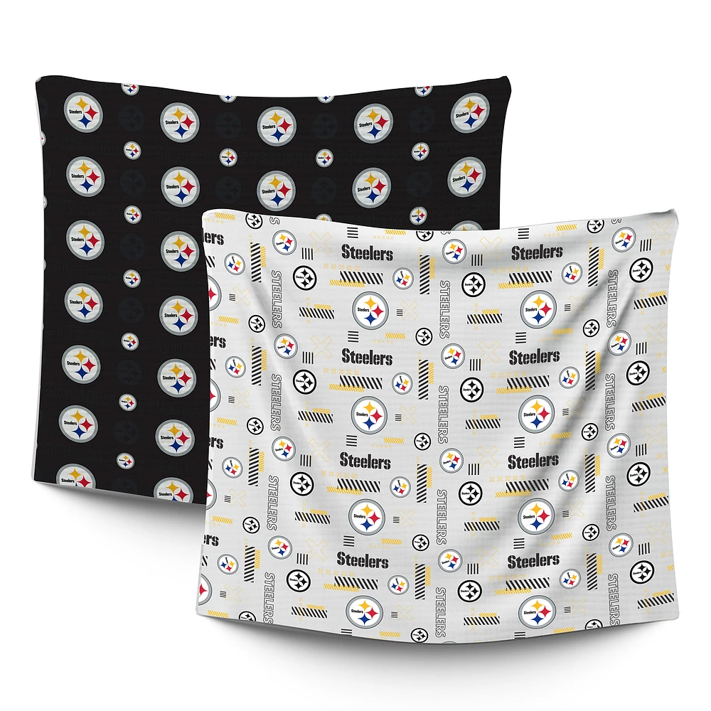 Infant Pegasus Pittsburgh Steelers 47" x 47" Home & Away Two-Piece Muslin Blanket Set