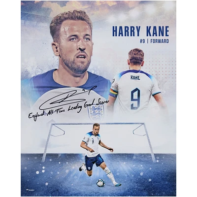 Harry Kane England National Team Autographed 16" x 20" Collage with "England All-Time Leading Goal Scorer" Inscription
