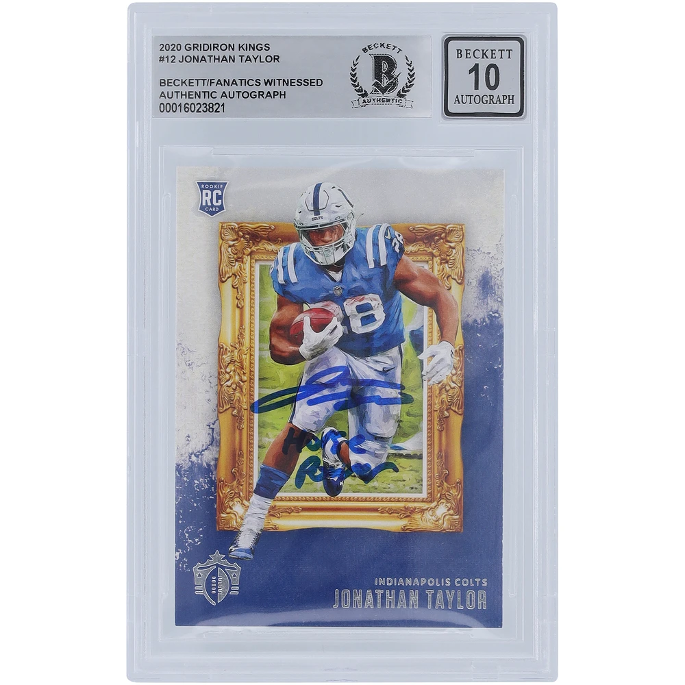 Jonathan Taylor Indianapolis Colts Autographed 2020 Panini Gridiron Kings #GK-12 Beckett Fanatics Witnessed Authenticated 10 Rookie Card with "Horse Power" Inscription