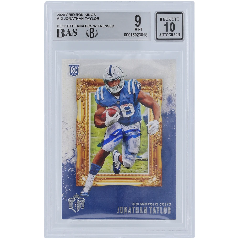 Jonathan Taylor Indianapolis Colts Autographed 2020 Panini Gridiron Kings #GK-12 Beckett Fanatics Witnessed Authenticated /10 Rookie Card