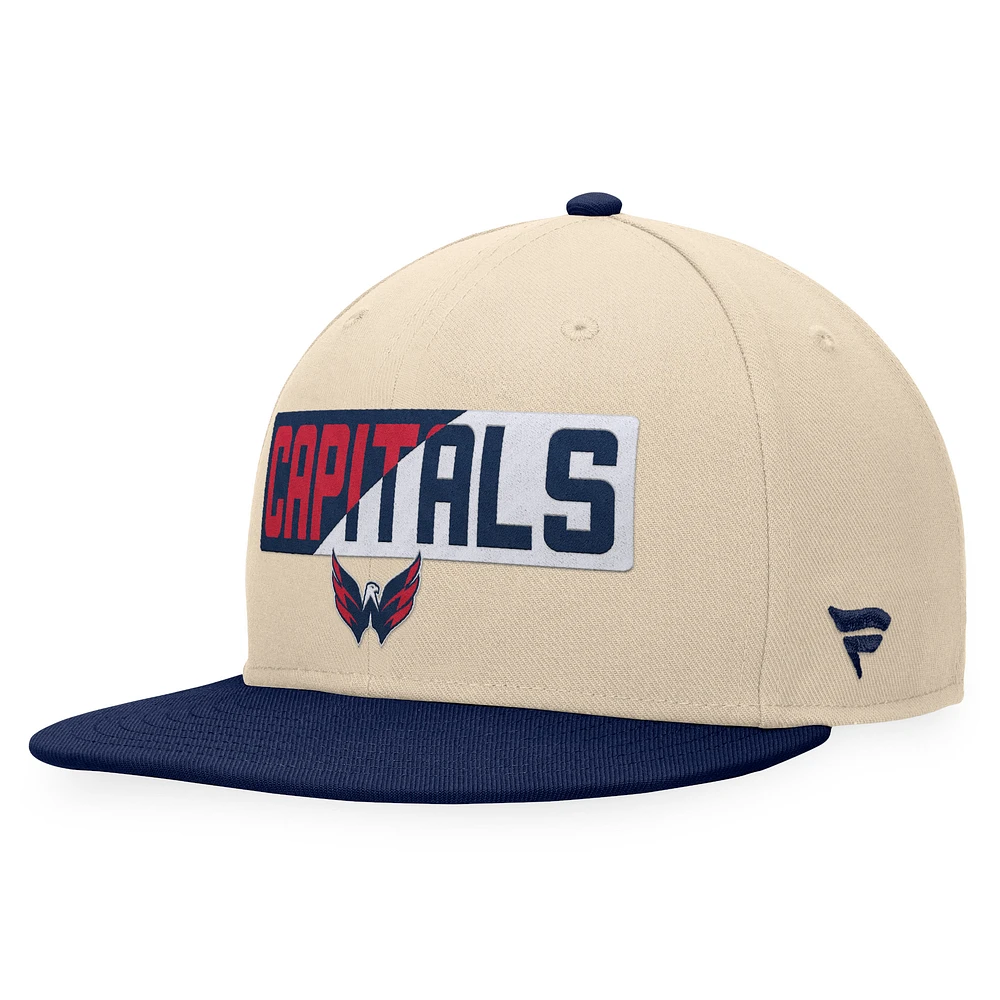 Men's Fanatics Cream/Navy Washington Capitals Goalaso Snapback Hat