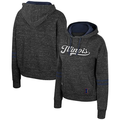 Women's Colosseum Charcoal Illinois Fighting Illini Catherine Speckle Pullover Hoodie