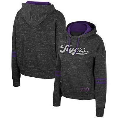 Women's Colosseum Charcoal LSU Tigers Catherine Speckle Pullover Hoodie