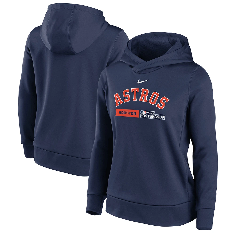 Women's Nike Navy Houston Astros 2023 Postseason Authentic Collection Dugout Fleece Pullover Hoodie