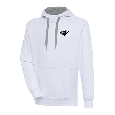 Men's Antigua Minnesota Wild Metallic Logo Victory Pullover Hoodie