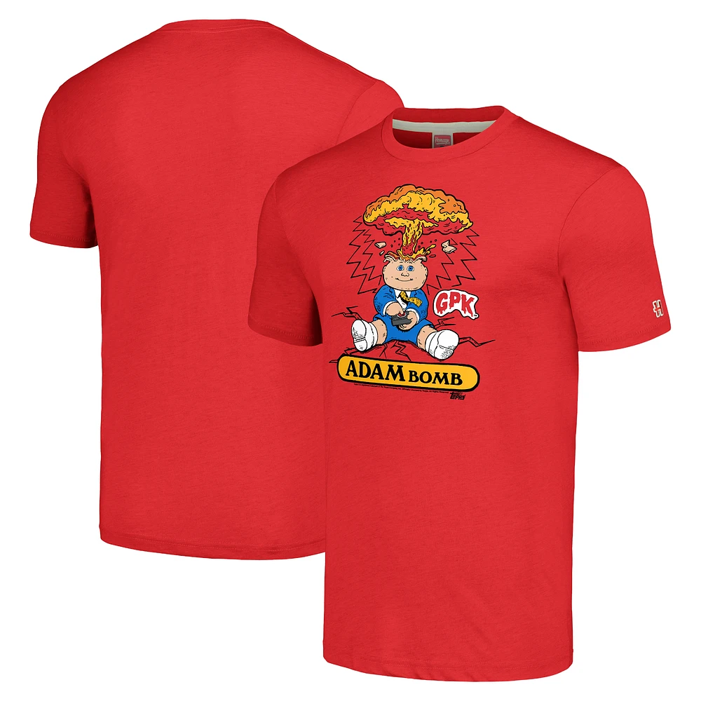 Unisex Homage Red Garbage Pail Kids Adam Bomb Tri-Blend T-Shirt