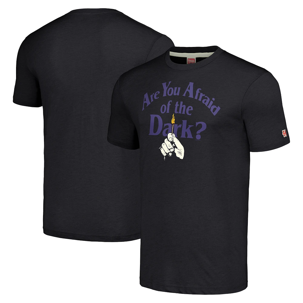Unisex Homage Charcoal Are You Afraid of the Dark? Tri-Blend T-Shirt