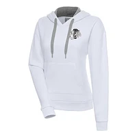 Women's Antigua Chicago Blackhawks Metallic Logo Victory Pullover Hoodie