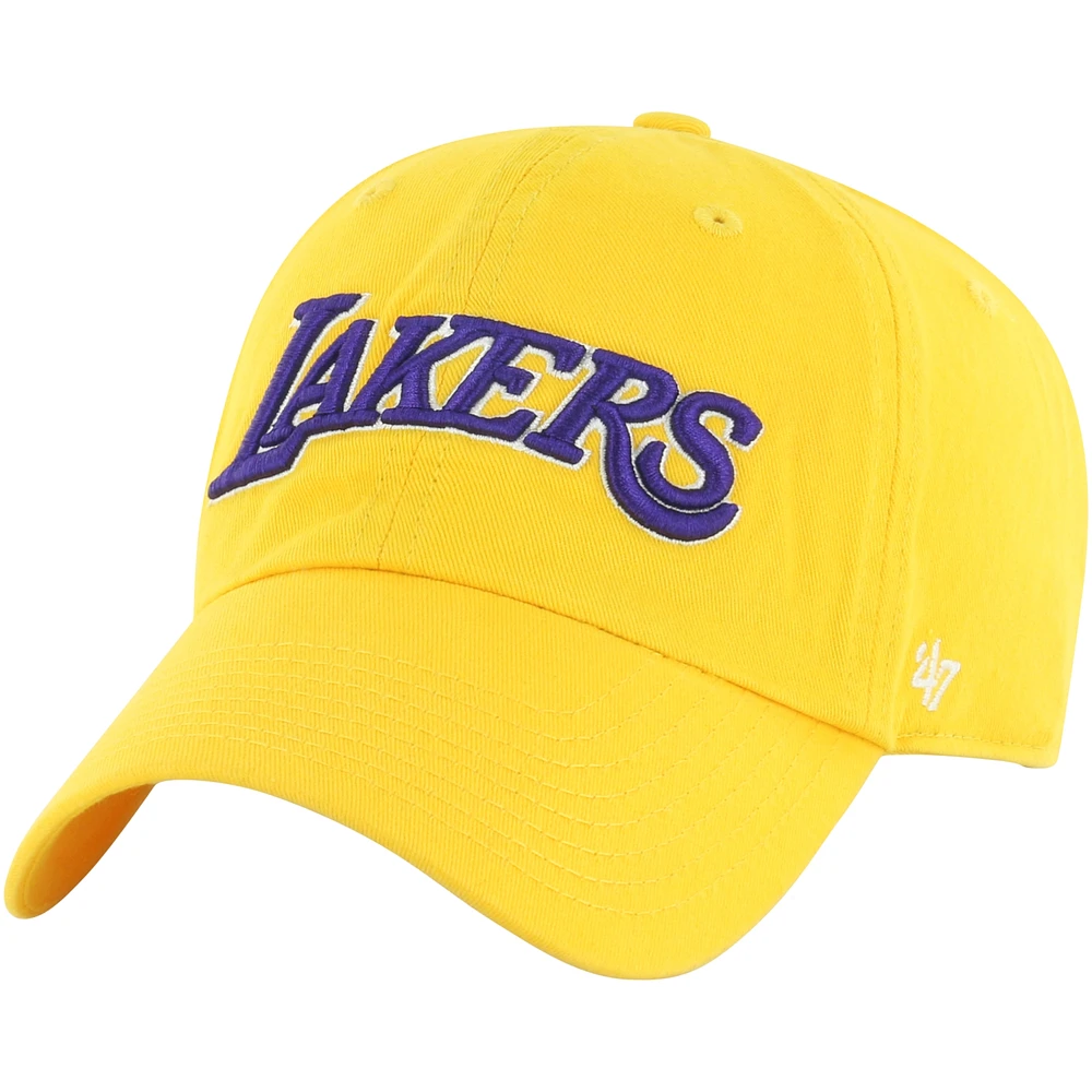 Men's '47 Gold Los Angeles Lakers Core Wordmark Clean Up Adjustable Hat