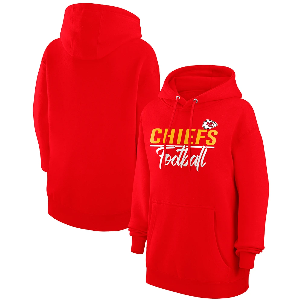 Women's G-III 4Her by Carl Banks Red Kansas City Chiefs Graphic Fleece Pullover Hoodie