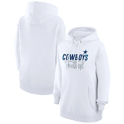 Women's G-III 4Her by Carl Banks White Dallas Cowboys Graphic Fleece Pullover Hoodie