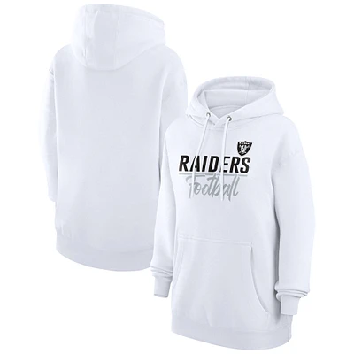 Women's G-III 4Her by Carl Banks White Las Vegas Raiders Graphic Fleece Pullover Hoodie