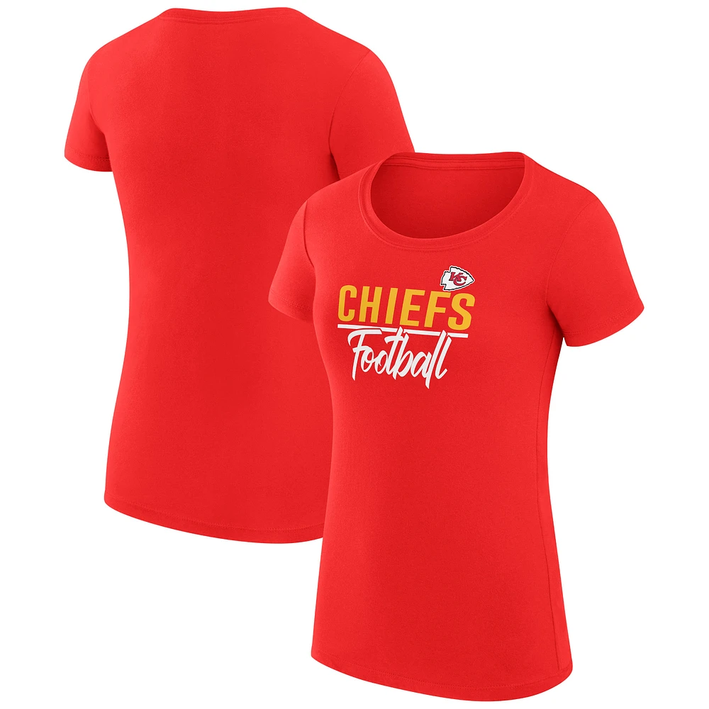 Women's G-III 4Her by Carl Banks Red Kansas City Chiefs Team Graphic Fitted T-Shirt