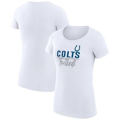 Women's G-III 4Her by Carl Banks White Indianapolis Colts Team Graphic Fitted T-Shirt