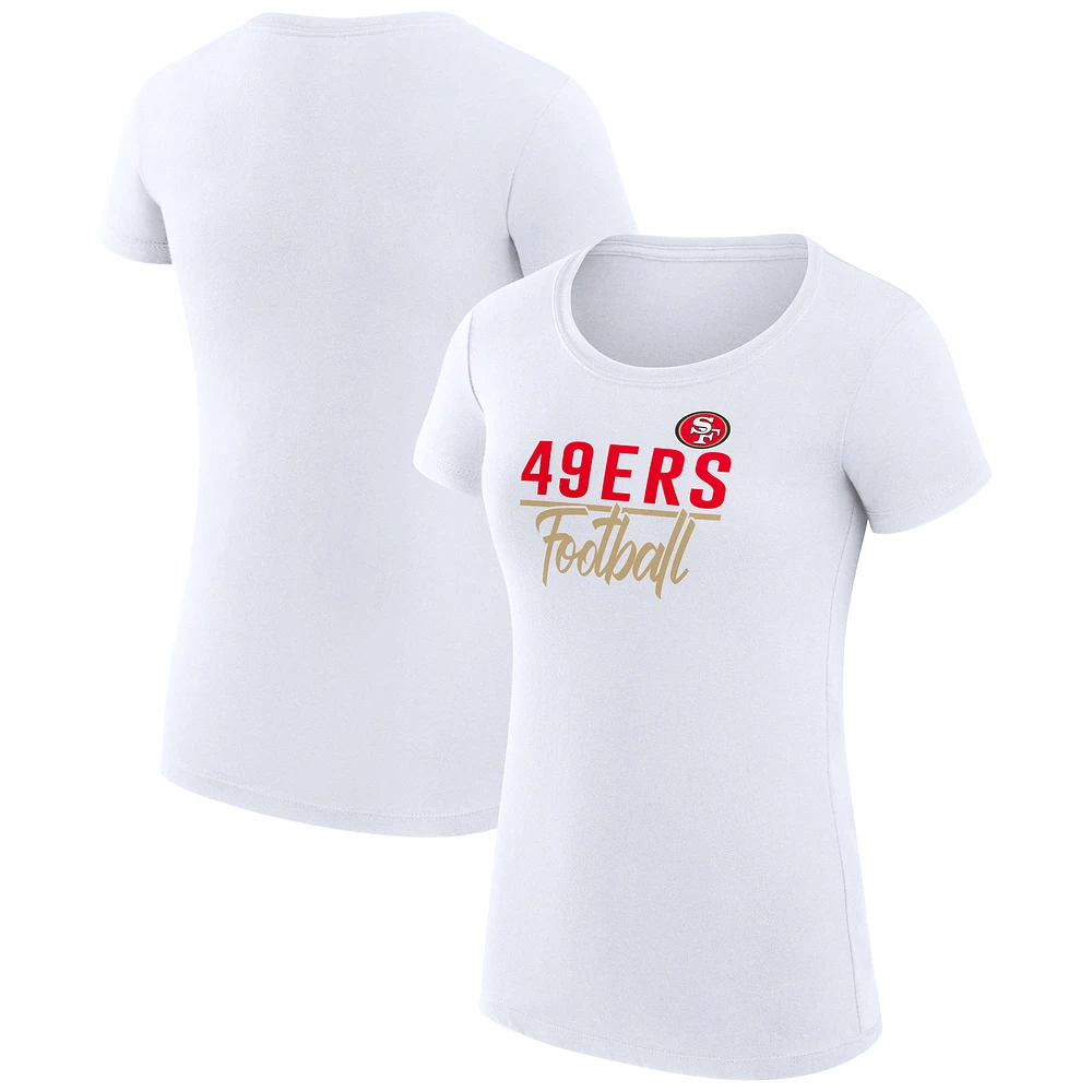 Women's G-III 4Her by Carl Banks White San Francisco 49ers Team Graphic Fitted T-Shirt