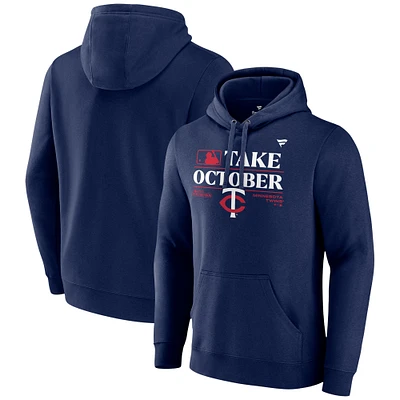 Men's Fanatics Navy Minnesota Twins 2023 Postseason Locker Room Pullover Hoodie