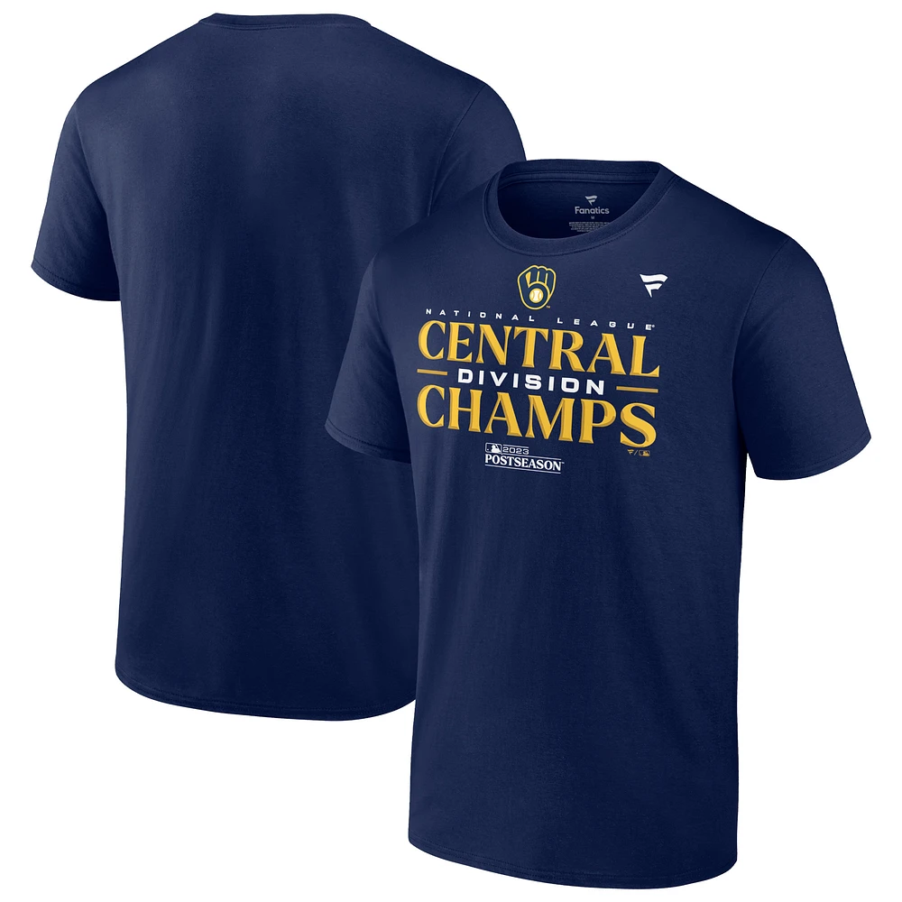 Men's Fanatics Navy Milwaukee Brewers 2023 NL Central Division Champions Locker Room T-Shirt
