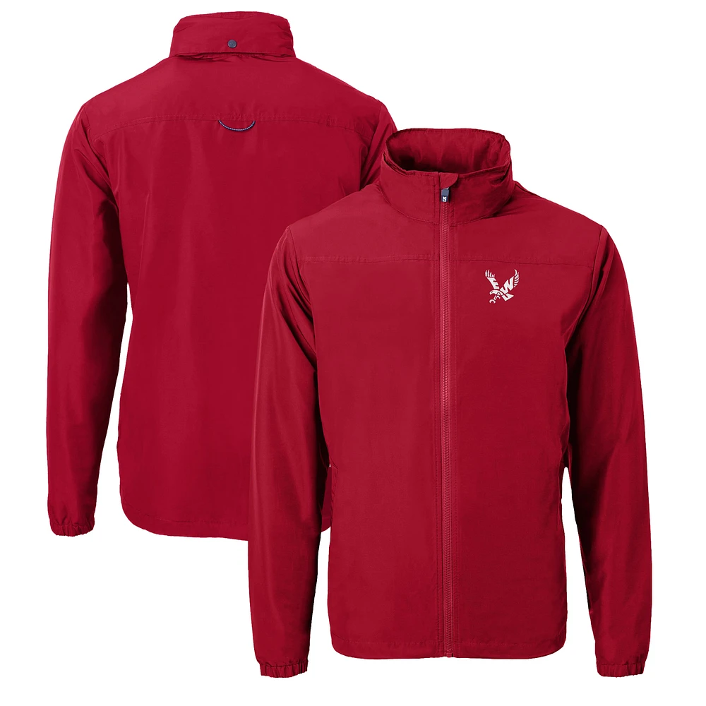 Men's Cutter & Buck Red Eastern Washington Eagles Charter Eco Recycled Full-Zip Jacket
