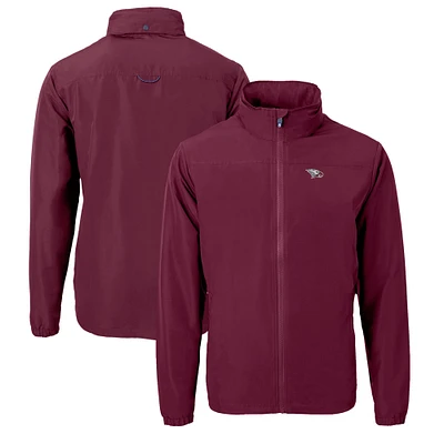 Men's Cutter & Buck Maroon North Carolina Central Eagles Charter Eco Recycled Full-Zip Jacket