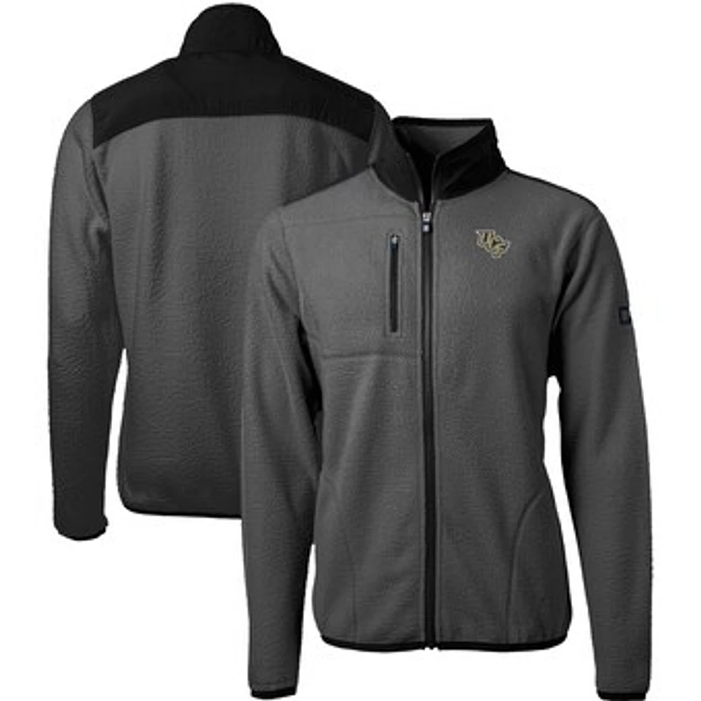 Men's Cutter & Buck Gray/Black UCF Knights Cascade Eco Sherpa Fleece Full-Zip Jacket