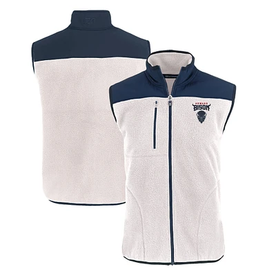 Men's Cutter & Buck Oatmeal Howard Bison Cascade Eco Sherpa Fleece Full-Zip Vest