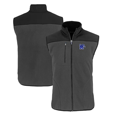 Men's Cutter & Buck Memphis Tigers Cascade Eco Sherpa Fleece Full-Zip Vest