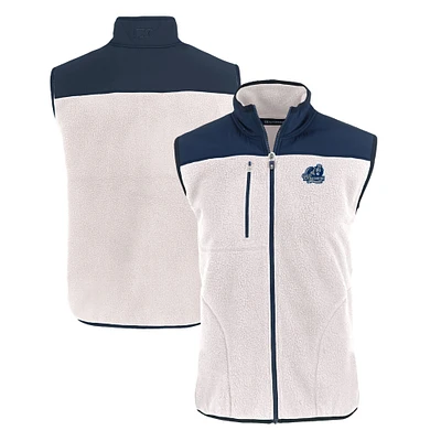 Men's Cutter & Buck Oatmeal Old Dominion Monarchs Cascade Eco Sherpa Fleece Full-Zip Vest