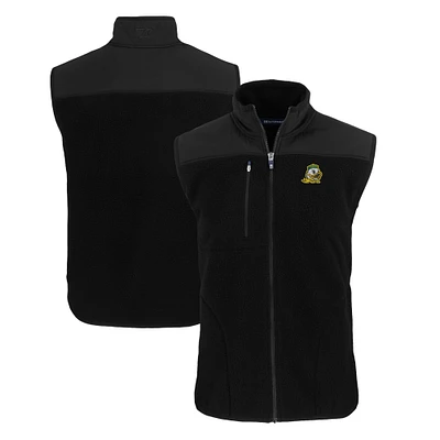 Men's Cutter & Buck Black Oregon Ducks Cascade Eco Sherpa Fleece Full-Zip Vest