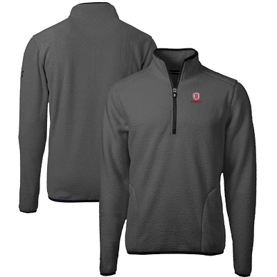 Men's Cutter & Buck Gray/Black Bradley Braves Cascade Eco Sherpa Fleece Quarter-Zip Pullover Jacket
