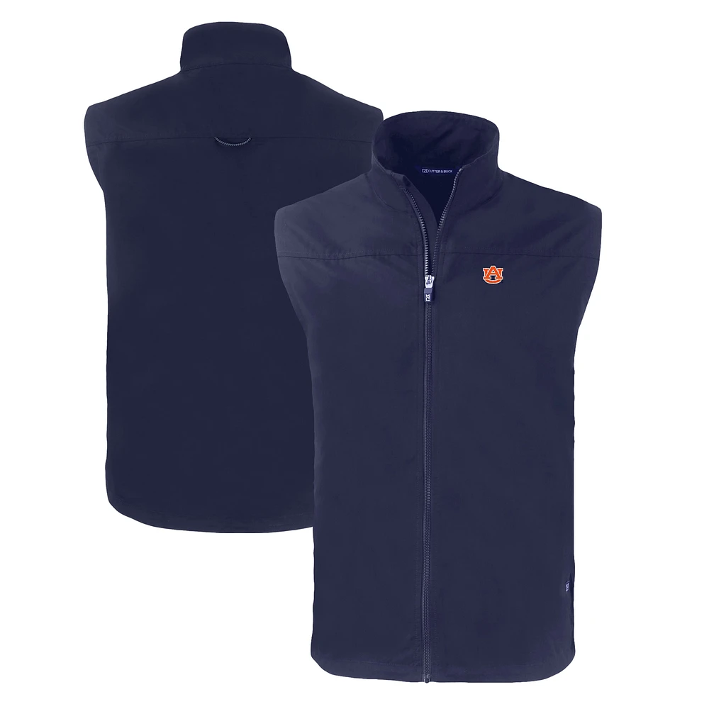 Men's Cutter & Buck Navy Auburn Tigers Charter Eco Recycled Full-Zip Vest