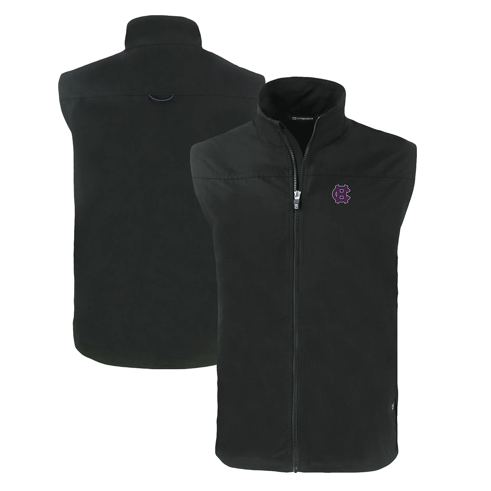 Men's Cutter & Buck Black Holy Cross Crusaders Charter Eco Recycled Full-Zip Vest