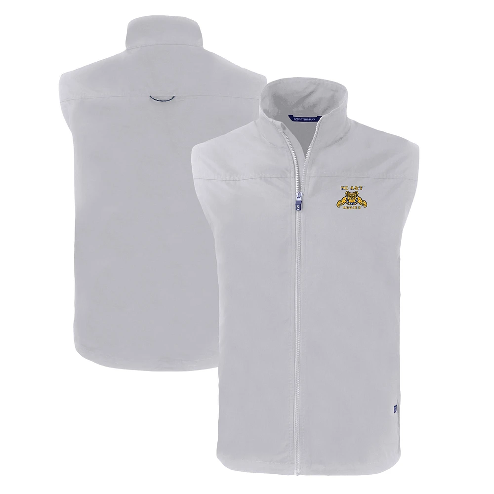 Men's Cutter & Buck Gray North Carolina A&T Aggies Charter Eco Recycled Full-Zip Vest