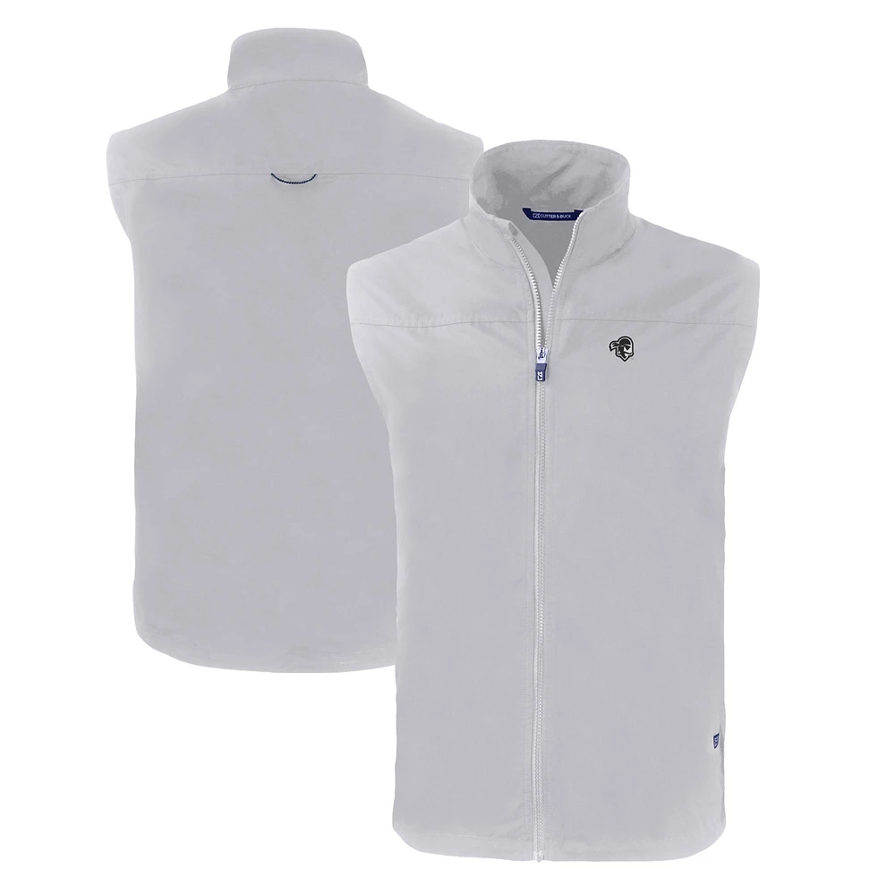 Men's Cutter & Buck Gray Seton Hall Pirates Charter Eco Recycled Full-Zip Vest