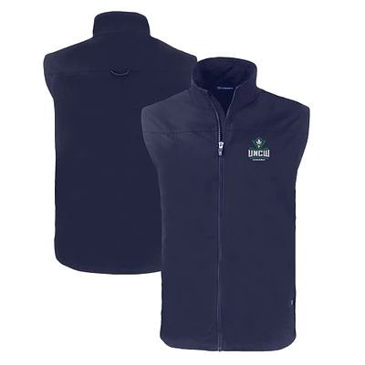Men's Cutter & Buck Navy UNC Wilmington Seahawks Charter Eco Recycled Full-Zip Vest