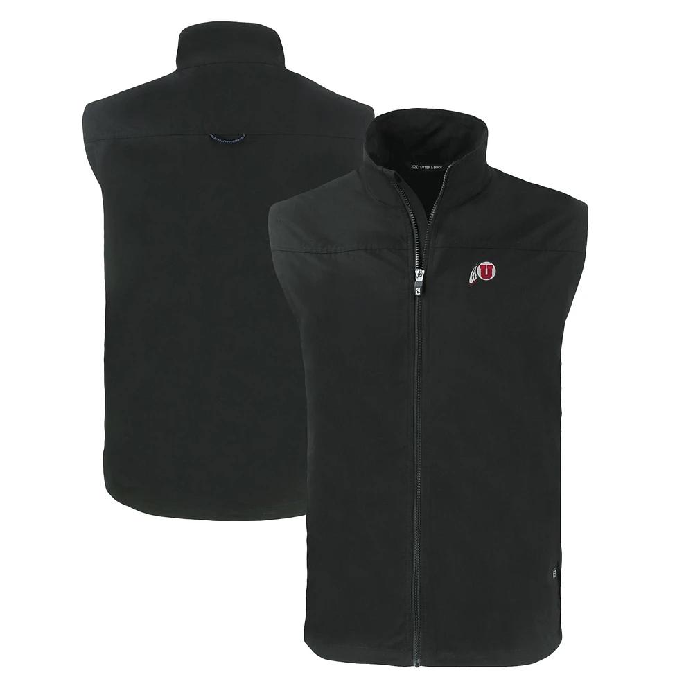 Men's Cutter & Buck Utah Utes Charter Eco Recycled Full-Zip Vest