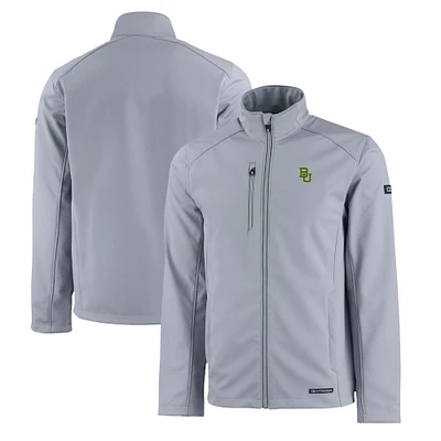 Men's Cutter & Buck Baylor Bears Evoke Eco Softshell Recycled Full-Zip Jacket
